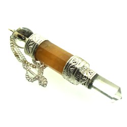 Himalayan Golden Quartz Gemstone Wand Pendulum